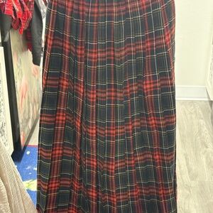 Vintage Haberdashery Christmas Tartan Plaid Pleated Skirt Size 12